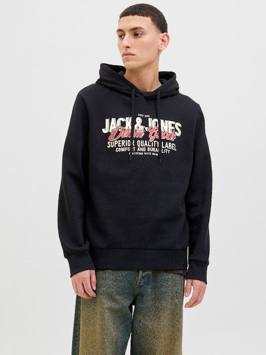 Jack & Jones Φούτερ με Κουκούλα Black