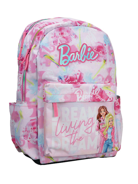 Gim Barbie Paints School Backpack Elementary with Water Bottle Holder Pink 25 Litre 32 x 20 x 42 cm