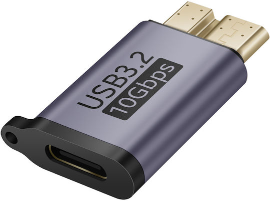 Linq Usb-c Женски Към Micro-b 3.2 Superspeed Мъжки 10gbps Сив