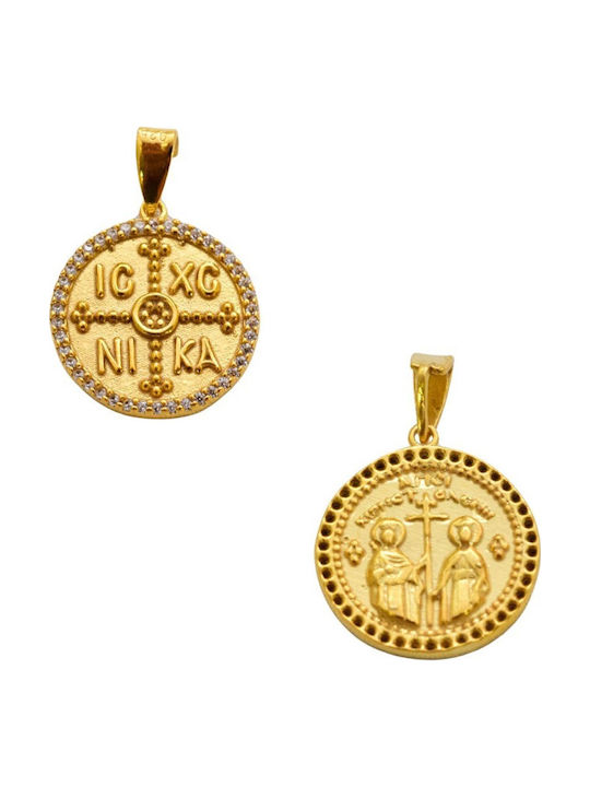 Gatsa Pendant Kids Talisman Double Sided Konstantinato made of Silver F92