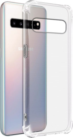 Протекторен Калъф Samsung Galaxy S10 5G Силиконова Ламинирана Задна Корица С Удароустойчиви Ъгли Прозрачен