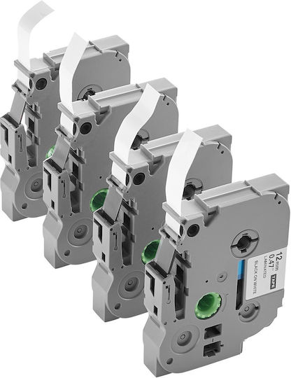 Vevor Bandă Pentru Etichetări Neagră Culoare Full Face 4 Bucăți Serie Compatibilă Dymo LetraTag/LT