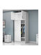 Double Door Wardrobe Sliding Regio with Loft White 100x60x240cm
