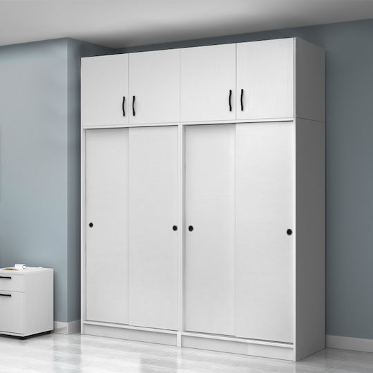 Vier Türen Schieben mit Dachboden Regio 200x60x240cm White Vier Türen Schieben mit Dachboden Regio 200x60x240cm White