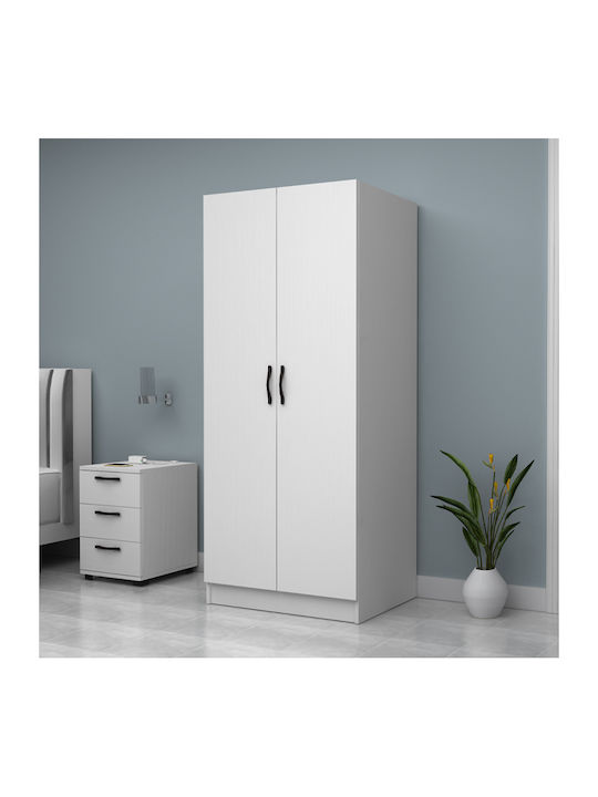 Double Door Wardrobe Vivian White 80x51.8x181cm