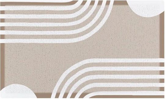 Artsy Mats Праг за вход Антиплъзгащ Правоъгълена Abstract Lines Beige Бежов 70x40бр