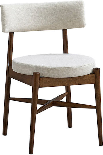 Chairs Dining Room Raudi 45.5x45.5x81cm 2pcs Walnut-ecru