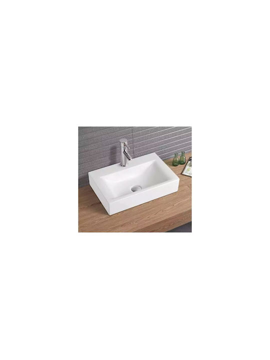 Aufgesetztes Waschbecken Porzellan 45x31x13cm White