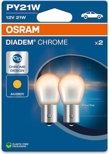Osram Lampen Auto & Motorrad Diadem Chrome PY21W-BAU15s Orange 12V 21W 2Stück