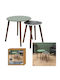 Rundes Zigon-Set Holz Grün/Schwarz 2Stück M43xL43xH48cm