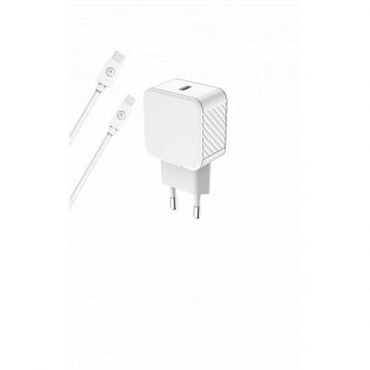 BigBen Connected Încărcător Cu Port USB-C Și Cablu USB-C - Lightning 30W Livrarea Energiei Alb