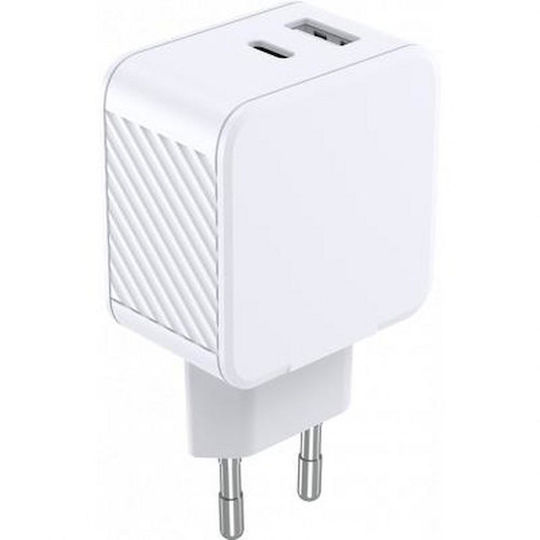 BigBen Connected Handyladegerät Ohne Kabel mit USB-A Ausgangsanschluss und USB-C Ausgangsanschluss 32W Stromlieferung Weiß