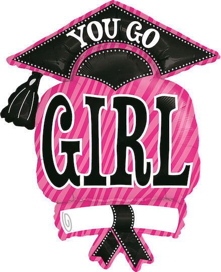 37" Μπαλόνι Αποφοίτησης Ροζ 'you Go Girl'