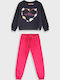 Kids Sweatpants Set Pink 2 Pieces