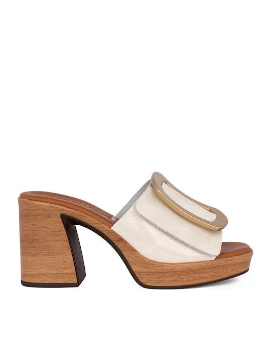 Oh My Sandals Leder Mules Beige 5394