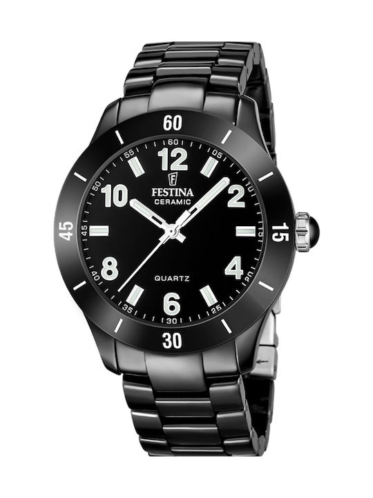 Festina Damen Uhr mit Schwarz Keramikarmband
