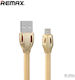 Remax Laser Flat USB-A to Lightning Cable Χρυσό 1m (GZ-3129)