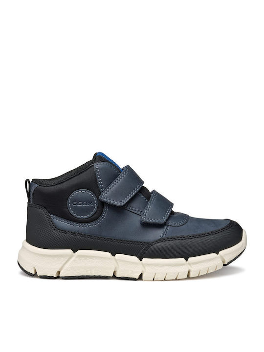 Flexyper Παιδικά Sneakers High Ανατομικά με Σκρατς Navy Μπλε