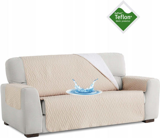 Sofazip Wasserdicht Elastische Abdeckung für Vier-Sitzer-Sofa Beige 200εκ. 1Stück SZMATIMPPLUSBEJ
