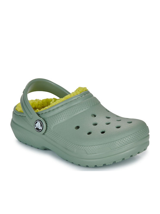 Crocs Παντόφλες Χακί Classic Lined Clog