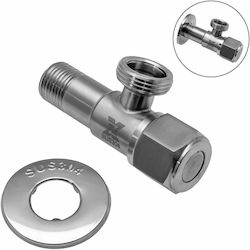 Βάνα Διακόπτης Γωνιακός 1/2" 3/4" Ασημί 23729