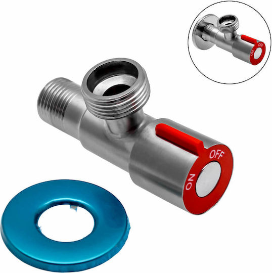 Water Switch Valve Corner 1/2" 3/4" Spherical Red OEM