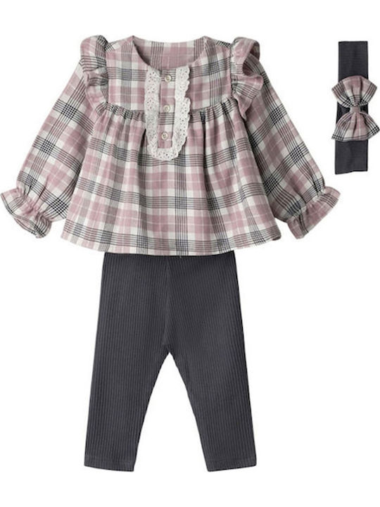 Evita Kids Set with Leggings Dusty Pink 3 Pieces