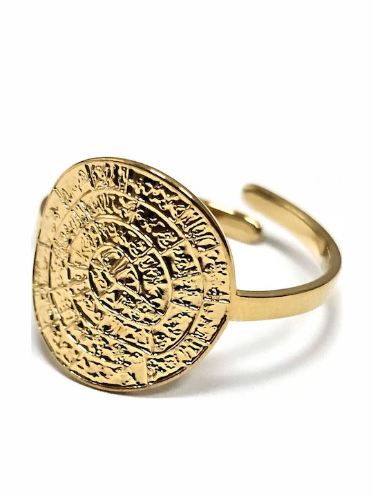 Karma Fashion Damen Ring aus Stahl Vergoldet