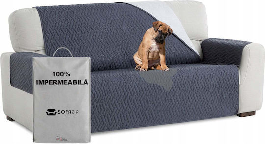 Sofazip Impermeabil Husă Elastică Canapea cu două locuri Dark Gray 130εκ. 1buc SZMATIMPGRIINCH