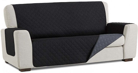 Sofazip Elastische Abdeckung für Vier-Sitzer-Sofa Black-grey 200εκ. 1Stück SZMATNEGRI