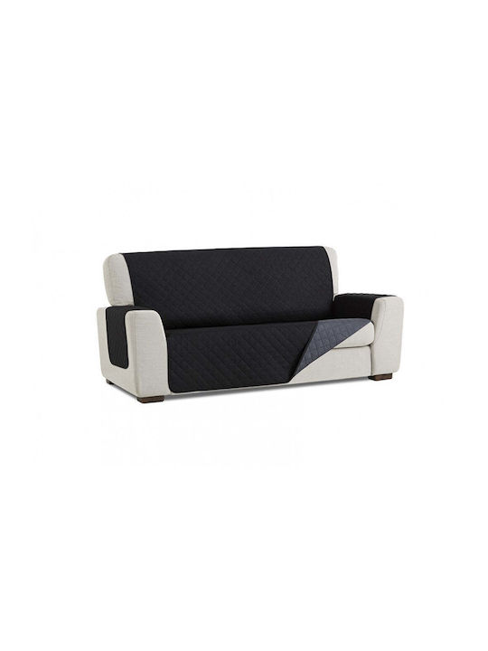 Sofazip Elastische Abdeckung für Vier-Sitzer-Sofa Black-grey 220εκ. 1Stück SZMATNEGRI
