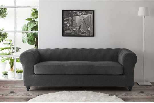 Sofazip Husă Elastică Canapea cu trei locuri Dark Gray 1buc