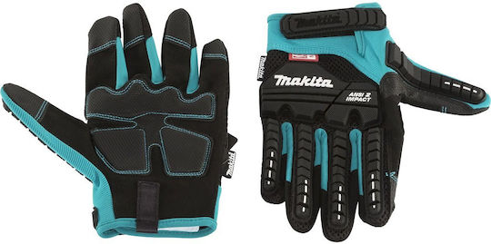 Makita Gloves for Work Black Synthetic Leather, Polyurethane/Polyester 1pcs
