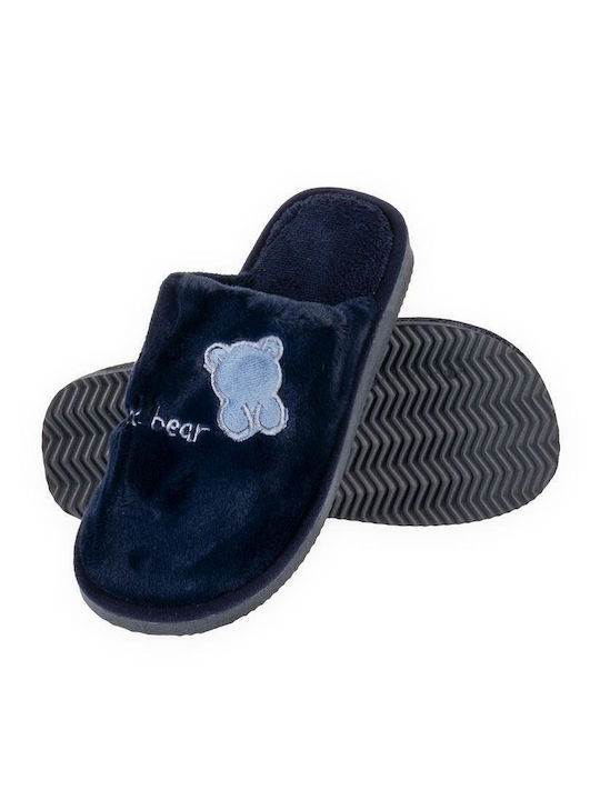 Women's Slippers with Animals Blue