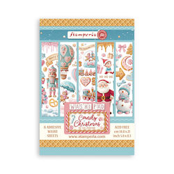 Washi Pad A5 8 Φύλλα Candy Weihnachtsaufkleber Stamperia