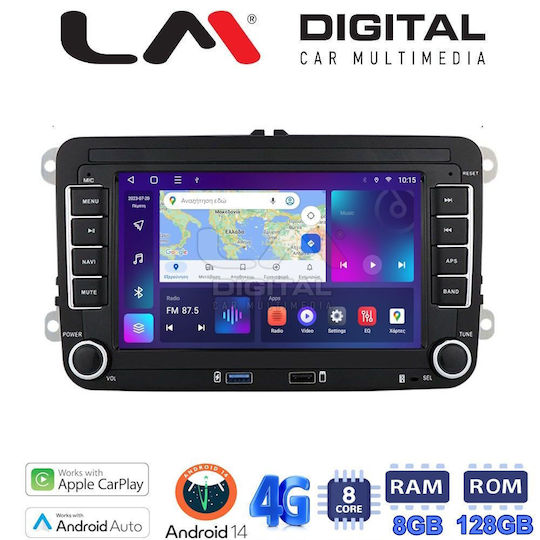 LM Digital Ηχοσύστημα Αυτοκινήτου για Seat Alhambra / Leon / Toledo Skoda Fabia / Roomster / Yeti Volkswagen Jetta / Caddy / Golf / Beetle / Passat / Polo / Scirocco / Tiguan / Touran / Transporter / Bora Audi A5 2004 (Bluetooth/USB/WiFi/GPS/Apple-Carplay/Android-Auto)