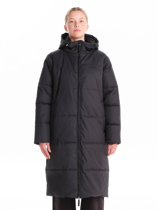 Emerson Lang Damen Puffer Jacke für Winter Schwarz