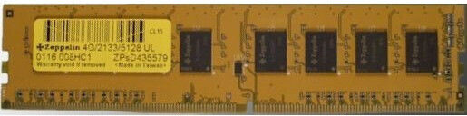 Zeppelin DDR4 με Module 1x4GB και Ταχύτητα 2133 για Desktop