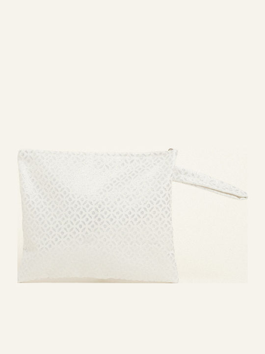 Toiletry Bag Jacquard in Beige Colour 29cm