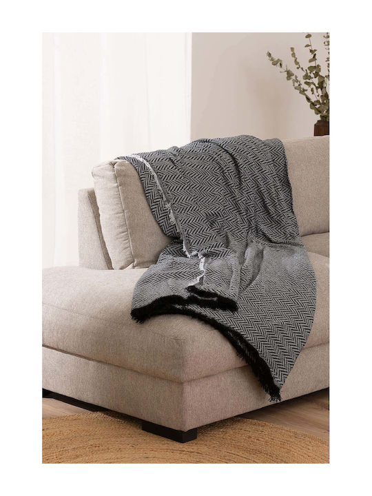 Sofazip Sofa Throw 2 Seater 180x260cm Soft Black