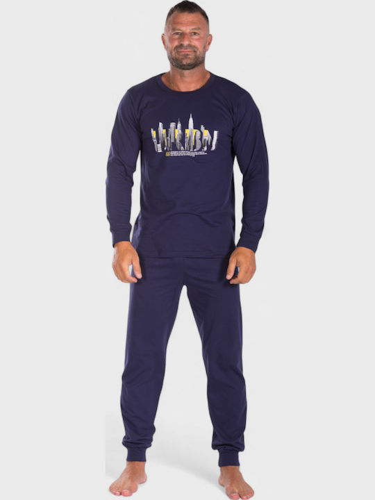 Men's Cotton Pyjama Nina Club Urban Blue Nc26594-2 Blue