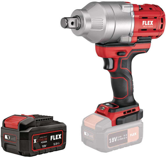 Flex D00335 Brushless Μπουλονόκλειδο Μπαταρίας 18V 1x5Ah με Υποδοχή 3/4"