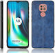 Moto G9 Play 360 Vollschutz Kunststoff / Leder Blau (Moto E7 Plus)