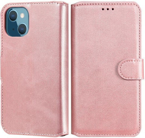 Suport Vizualizare Față Wallet Piele Roz (iPhone 13 miniNokia 5.4)