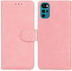 Support Base Wallet Synthetic Leather Pink (Moto G22)