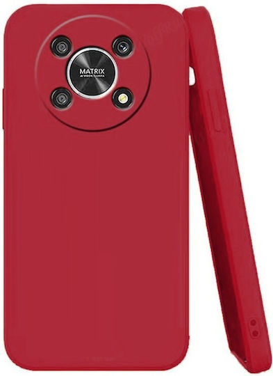 Cover Microfiber Interior Camera Protection Umschlag Rückseite Silikon Rot (Huawei Nova Y90)