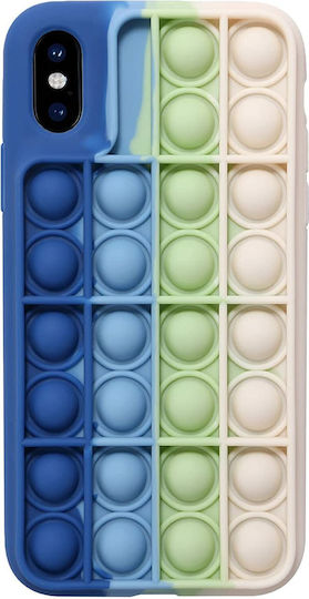 Blue-light Blue-green-cream Back Cover Silicon Multicolor (iPhone 4/4s)