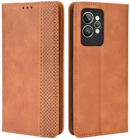 Βάση Στήριξης Όψη Wallet Δερματίνης Καφέ (Realme GT2 Pro)
