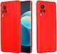 Solid Color Umschlag Rückseite Silikon Rot (Vivo X60 Pro 5G)