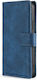 Skin Feel Crocodile Brieftasche Synthetisches Leder Blau (Vivo V21 5G)
